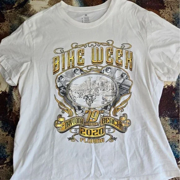 BIKE WEEK '79Tシャツ DAYTNA Daytona Beach FL 79th Anniversary 2020 Bike Week Large T